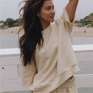 Daily Drills cropped crew SET in sand - s/m